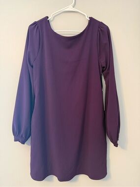 Lulu's Plum Long-Sleeve Shift Dress